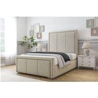 Comfort Beds Savoy Plush Bed Frame - 50 Upholstered Headboard in Cream | Size: Super King