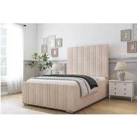 Comfort Beds Lorenzo Naples Bed Frame - 50 Upholstered Headboard in Light Sand | Size: Single
