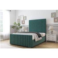 Comfort Beds Khloe Plush Bed Frame - 50 Upholstered Headboard in Emerald | Size: Single