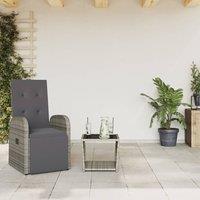 Berkfield Home 2 Piece Garden Dining Set with Cushions Grey Poly Rattan