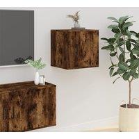 Berkfield Home Wall Mounted TV Cabinet Smoked Oak 40x34, 5x40 cm in Brown