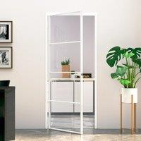 Berkfield Home Interior Door White 83x201.5 cm Tempered Glass&Aluminium Slim