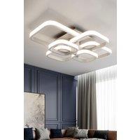 Living and Home Contemporary LED Energy-efficient Light-adjusted Semi Flush Ceiling Light in White