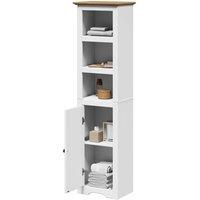 Berkfield Home Bathroom Cabinet BODO White & Brown 44x30x160 cm | Size: 44 x 30 x 160 cm