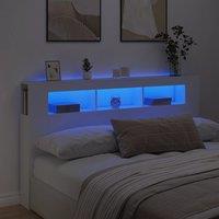 Berkfield Home LED Headboard White 180x18.5x103.5 cm Engineered Wood
