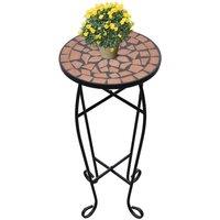 Berkfield Home Mosaic Side Table Plant Table Terracotta in Black