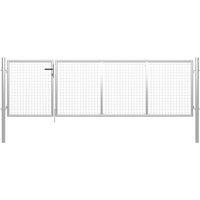 Berkfield Home Garden Gate Steel 350x75 cm Silver