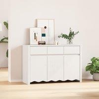 Berkfield Home Sideboard DRAMMEN White 114x43x75, 5 cm Solid Wood Pine