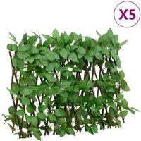 Berkfield Home Berkfield Artificial Ivy Trellis Expandable 5 pcs Green 180x30 cm