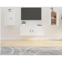 Berkfield Home Wall Mounted TV Cabinets 2 pcs High Gloss White 40x34.5x60 cm