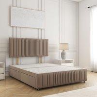BSSPOKE Rosie Plush Velvet Divan Bed 24Headboard 2Drawers Footend No Mattress in Bronze | Size: Super King