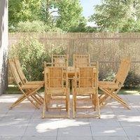 Berkfield Home Folding Garden Chairs 8 pcs 46x66x99 cm Bamboo in Brown | Size: 46 x 66 x 99 cm
