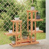 Berkfield Home Flower Stand 95x25x96 cm Solid Wood Fir in Brown | Size: 95 x 25 x 96 cm