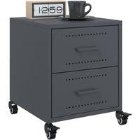 Berkfield Home Bedside Cabinets 2 pcs Anthracite 36x39x43.5 cm Steel in Black