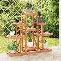 Berkfield Home Flower Stand 110x25x96 cm Solid Wood Fir in Brown | Size: 110 x 25 x 96 cm