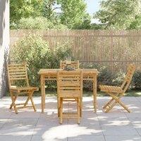 Berkfield Home Folding Garden Chairs 4 pcs 43x54x88 cm Bamboo in Brown | Size: 43 x 54 x 88 cm
