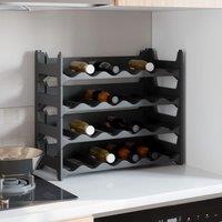 Berkfield Home Wine Rack for 24 Bottles PP Stackable in Black