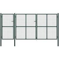 Berkfield Home Garden Gate Steel 400x150 cm Green