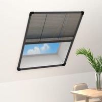 Berkfield Home Plisse Insect Screen for Windows Aluminium Anthracite 80x100 cm in Black
