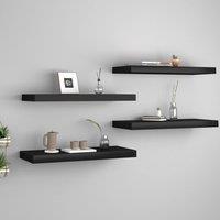 Berkfield Home Floating Wall Shelves 4 pcs Black 60x23.5x3.8 cm MDF