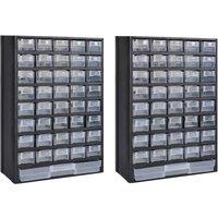 Berkfield Home 41-Drawer Storage Cabinet Tool Box 2 pcs Plastic in Black