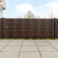 Berkfield Home Balcony Screens 10 pcs Brown & Black 255x19 cm Poly Rattan
