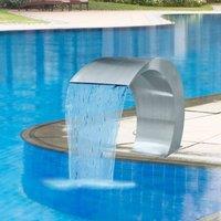 Berkfield Home Garden Waterfall Pool Fountain Stainless Steel 45x30x60 cm in Silver | Size: 45 x 30 x 60 cm