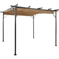 Berkfield Home Pergola with Retractable Roof Taupe 3x3 m Steel 180 g/m in Beige