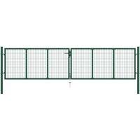 Berkfield Home Mesh Garden Gate Steel 390x75 cm Green