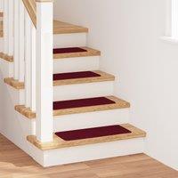 Berkfield Home Stair Mats with Latex Backing Bordeaux 25x60 cm | Size: Medium