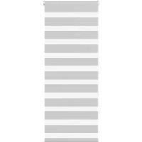 Berkfield Home Zebra Blind Light Grey 55x150 cm Fabric Width 50.9 cm Polyester