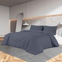 Berkfield Home Duvet Cover Set Anthracite 135x200 cm Cotton in Black