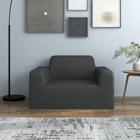 Berkfield Home Stretch Couch Slipcover Anthracite Polyester Jersey in Black