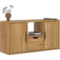 Berkfield Home TV Cabinet with Drawer ODDA 79x24x40 cm Solid Wood Pine in Brown | Size: 79 x 24 x 40 cm