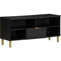 Berkfield Home TV Cabinet Black 100x33x46 cm Engineered Wood | Size: 100 x 33 x 46 cm
