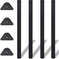 Berkfield Home 4 Height Adjustable Table Legs Black 870 mm
