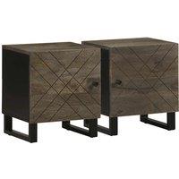 Berkfield Home Bedside Cabinets 2 pcs Black 40x33x46 cm Solid Wood Mango | Size: 40 x 33 x 46 cm