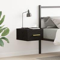 Berkfield Home Bedside Cabinet Wall-Mounted Black Oak 35x35x20 cm | Size: 35 x 35 x 20 cm