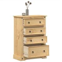 Berkfield Home Chest of Drawers Corona 80x43x114 cm Solid Wood Pine in Brown | Size: 80 x 43 x 114 cm
