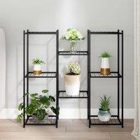 Berkfield Home Flower Stand 83x25x80 cm Black Iron | Size: 83 x 25 x 80 cm