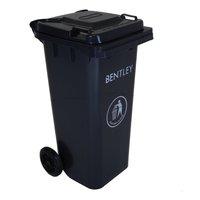 Charles Bentley Outdoor Household Waste Medium Rubbish 120 Litre Wheelie Bin in Grey