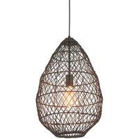 Netlighting Pimva Wire Frame Pendant Ceiling Light Black Rattan Matt Black 1x E27
