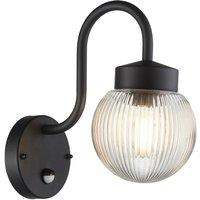 Netlighting Eldon Globe Wall Lamp Textured Black IP44