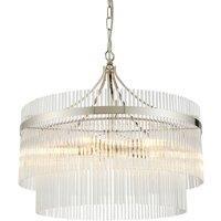 Netlighting Marietta 5 Light Multi Arm Lamp Ceiling Pendant Bright Nickel in Grey