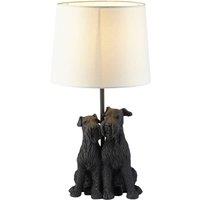 Netlighting Westie Base & Shade Table Lamp Matt Black & Natural Linen