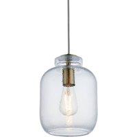 Netlighting Lyra Dome Ceiling Pendant Textured Glass in Clear