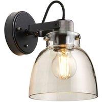 Netlighting Urban Dome Wall Lamp Smokey Grey Tinted Glass & Black Chrome Plate E27