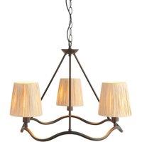 Netlighting Wriggle Multi Arm Pendant Matt Black Raffia 3x E14