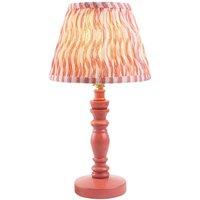 Netlighting Bibury Pink Table Lamp Pink Fabric Ripple Shade 20cm B22