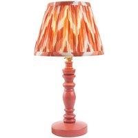 Netlighting Bibury Pink Table Lamp Orange Fabric Zigzag Shade 20cm B22